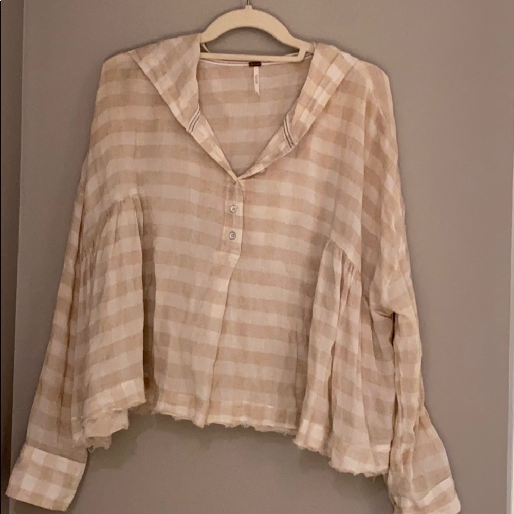 Free People plaid shirt with hood